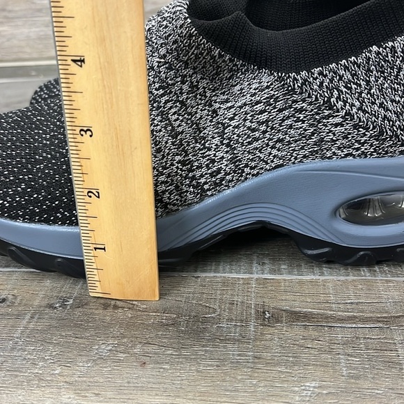 Slow Man Walking Black and Gray Sock Sneaker Size 38/8 - Picture 9 of 13